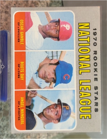 1970 Topps #654 National League Rookie Stars Oscar Gamble / Boots Day / Angel Mangual — front