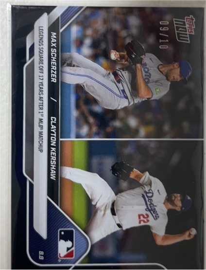 2025 Topps Now #9/10 Max Scherzer / Clayton Kershaw — front