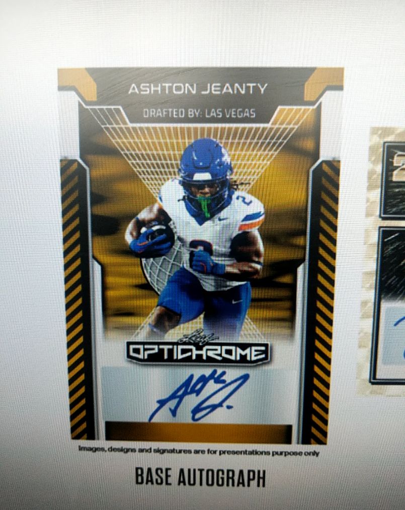 2024 Leaf Optichrome Ashton Jeanty Base Autograph — front