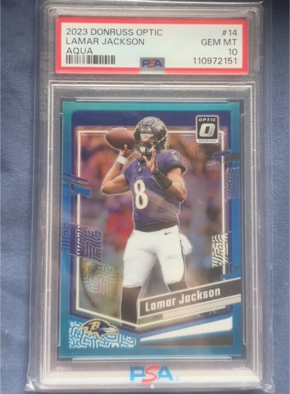2023 Donruss Optic #14 Lamar Jackson Aqua — front