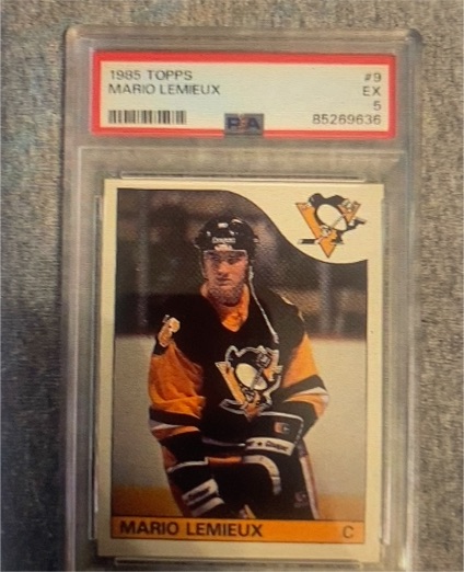 1985 Topps #9 Mario Lemieux — front