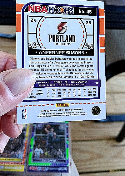 2024-25 Panini NBA Hoops #24-25 Anfernee Simons — back