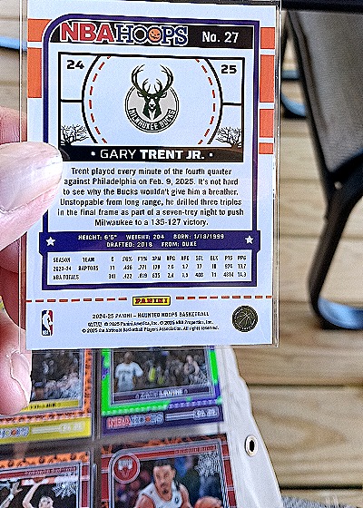 2024-25 Panini NBA Hoops #24-25 Gary Trent Jr. — back