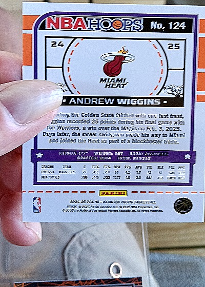 2024-25 Panini NBA Hoops #124 Andrew Wiggins — back