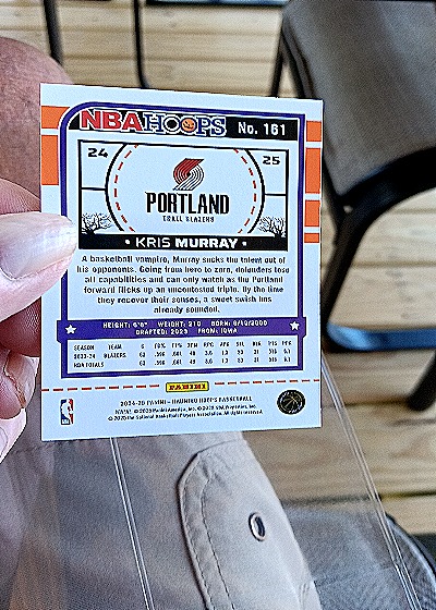 2024-25 Panini NBA Hoops #161 Kris Murray — back