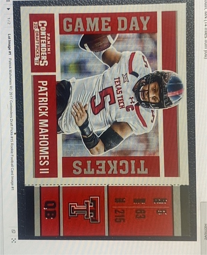 2017 Panini Contenders Draft Picks #15 Patrick Mahomes II Game Day Ticket Rookie — front