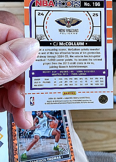 2024-25 Panini NBA Hoops #196 CJ McCollum — back