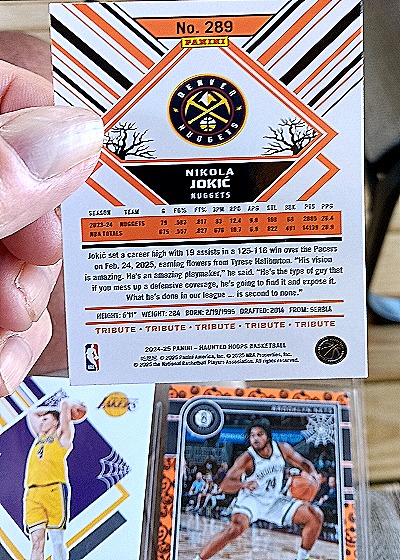 2024-25 Panini Haunted Hoops Tribute #289 Nikola Jokic — back
