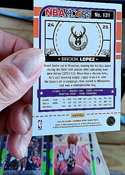2024-25 Panini NBA Hoops #131 Brook Lopez — back