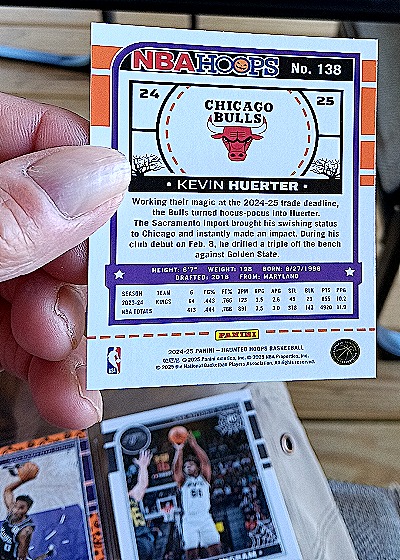 2024-25 Panini NBA Hoops #138 Kevin Huerter — back