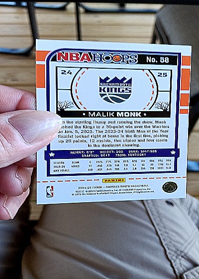 2024-25 Panini NBA Haunted Hoops Orange Pumpkin #58 Malik Monk — back