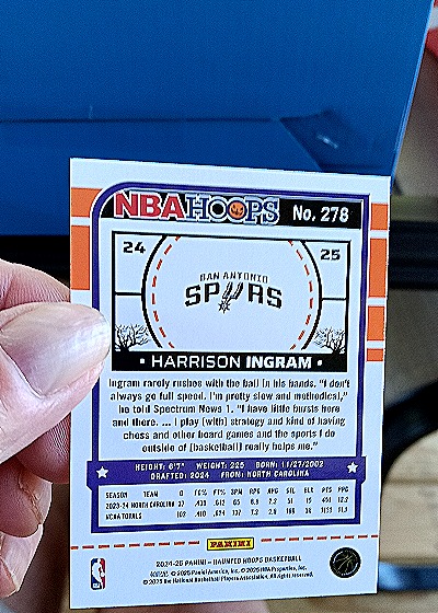 2024-25 Panini NBA Hoops #278 Harrison Ingram — back