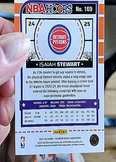 2024-25 Panini NBA Hoops #169 Isaiah Stewart — back
