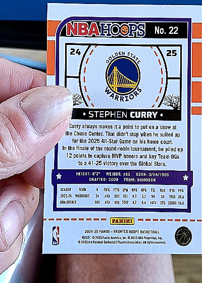 2024-25 Panini Haunted Hoops #22 Stephen Curry — back