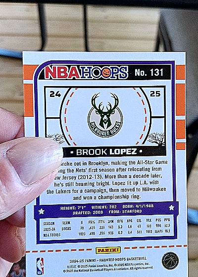 2024-25 Panini NBA Hoops #24-25 Brook Lopez — back