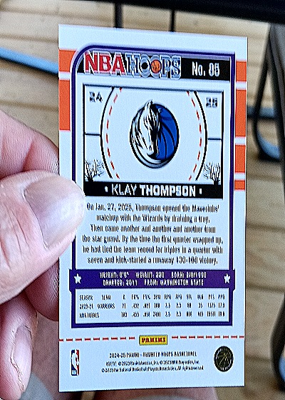 2024-25 Panini NBA Hoops #24-25 Klay Thompson — back