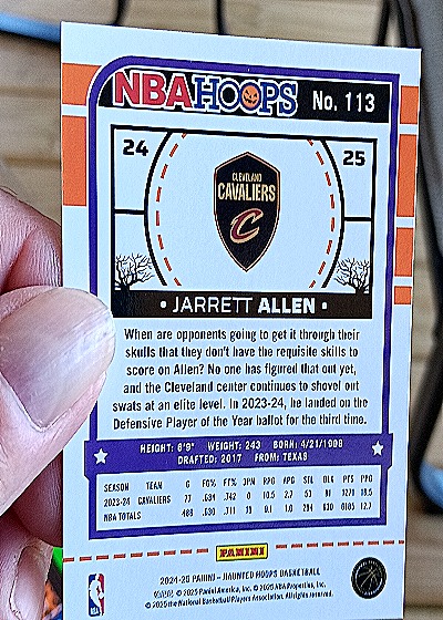 2024-25 Panini NBA Hoops #113 Jarrett Allen — back