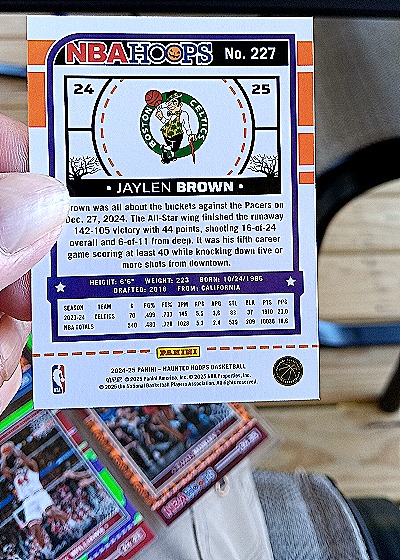2024-25 Panini NBA Hoops #227 Jaylen Brown — back