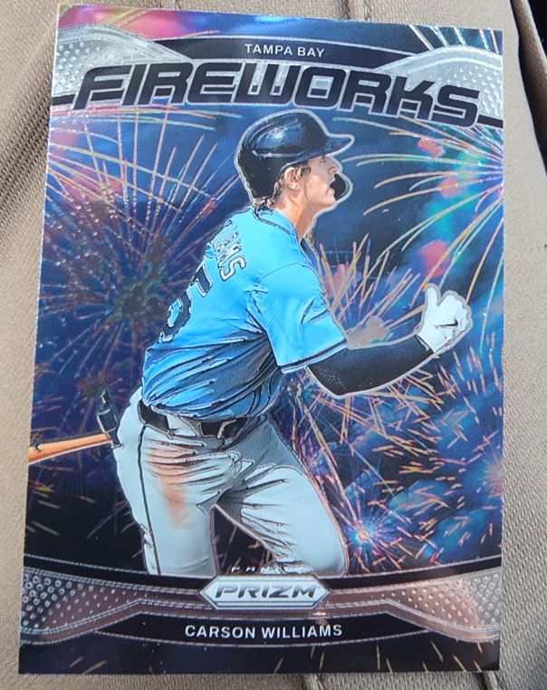 2025 Panini Prizm #91 Carson Williams Fireworks — front