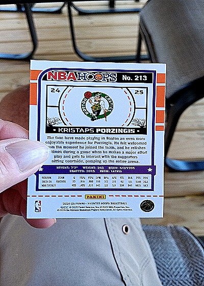 2024-25 Panini NBA Hoops Haunted Hoops #213 Kristaps Porzingis — back
