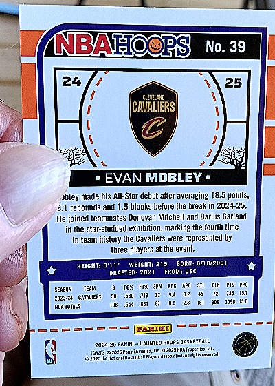 2024-25 Panini NBA Hoops #24-25 Evan Mobley — back
