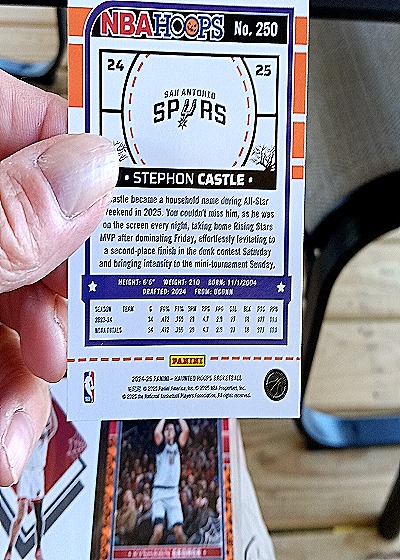 2024-25 Panini NBA Hoops #250 Stephon Castle — back