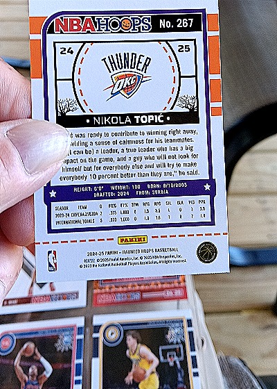 2024-25 Panini Haunted Hoops Orange Pumpkin #267 Nikola Topic — back