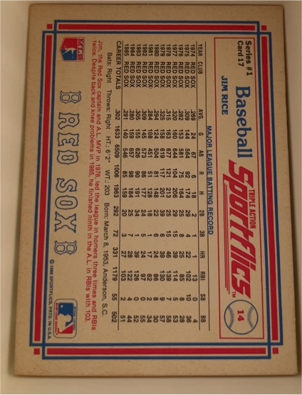 1986 Sportflics #14 Jim Rice — front