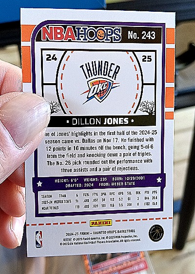 2024-25 Panini NBA Hoops #243 Dillon Jones — back
