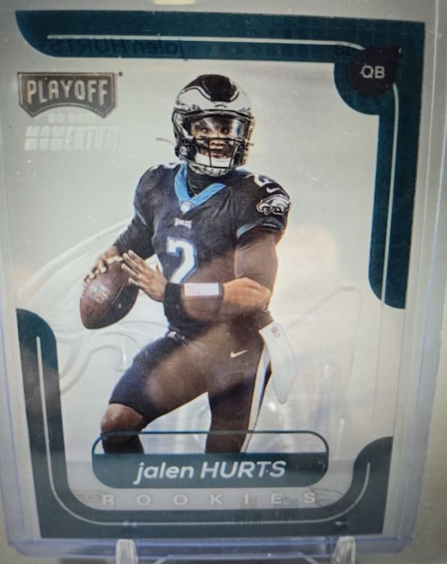 2020 Panini Chronicles Playoff Momentum #M-18 Jalen Hurts — front
