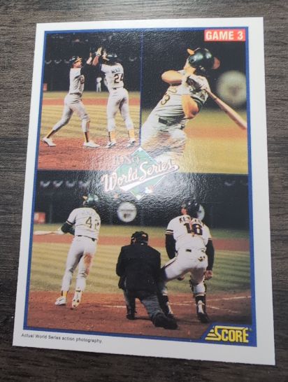 1990 Score #702 World Series Game 3 Rickey Henderson Jose Canseco Oakland Athletics — front