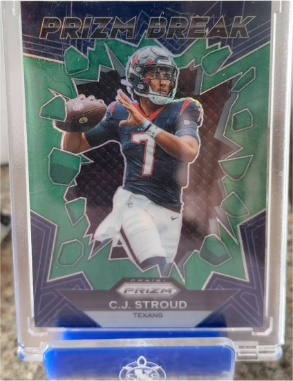 2023 Panini Prizm #PB-6 C.J. Stroud Prizm Break Green Wave — front