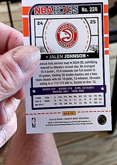 2024-25 Panini NBA Hoops #228 Jalen Johnson — back