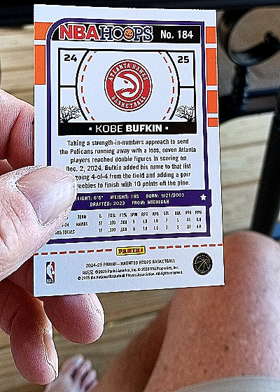 2024-25 Panini NBA Hoops #184 Kobe Bufkin — back