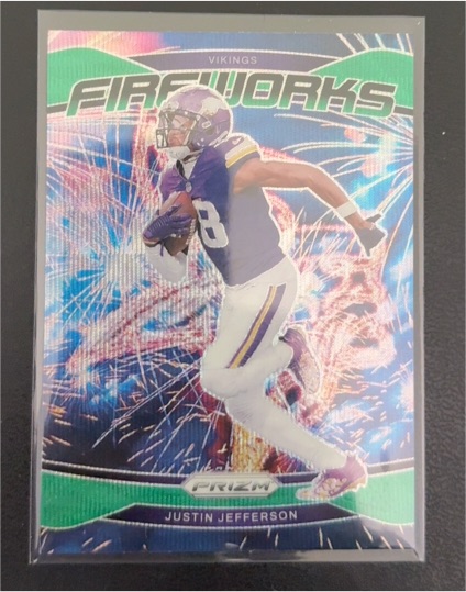2024 Panini Prizm Fireworks #8 Justin Jefferson — front