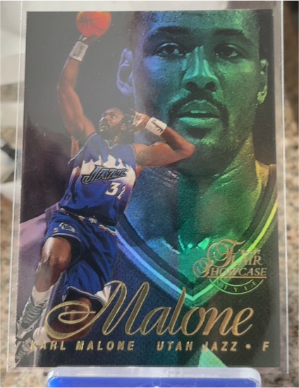 1996-97 Flair Showcase #28 Karl Malone — front