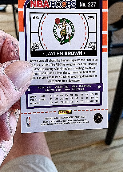 2024-25 Panini NBA Hoops #227 Jaylen Brown — back