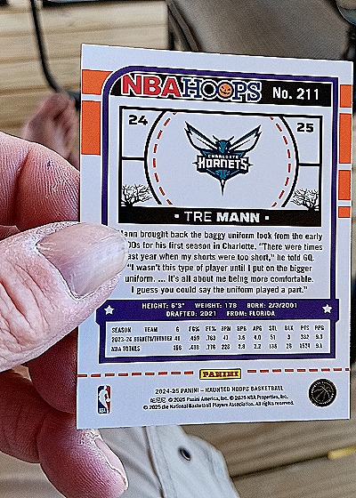 2024-25 Panini NBA Hoops #211 Tre Mann — back