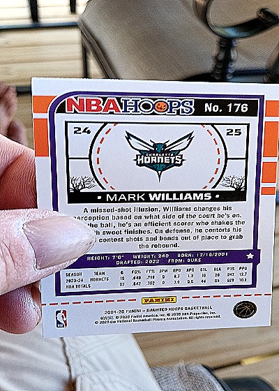 2024-25 Panini Hoops #176 Mark Williams — back