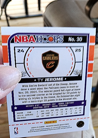2024-25 Panini NBA Hoops #24-25 Ty Jerome — back