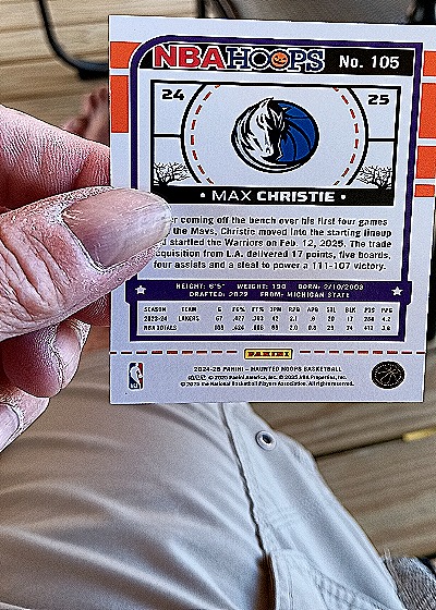2024-25 Panini NBA Hoops #105 Max Christie — back
