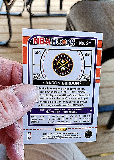 2024-25 Panini Haunted Hoops #24 Aaron Gordon — back