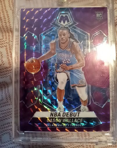 2023-24 Panini Mosaic #258 Cason Wallace NBA Debut Rookie Card — front