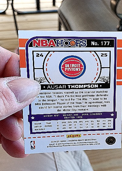 2024-25 Panini Hoops #177 Ausar Thompson — back