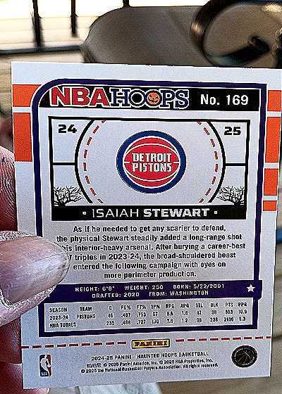 2024-25 Panini NBA Hoops #168 Isaiah Stewart — back