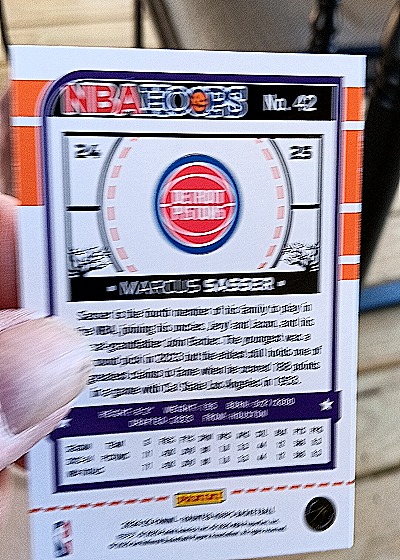 2024-25 Panini NBA Hoops #42 Marcus Sasser — back