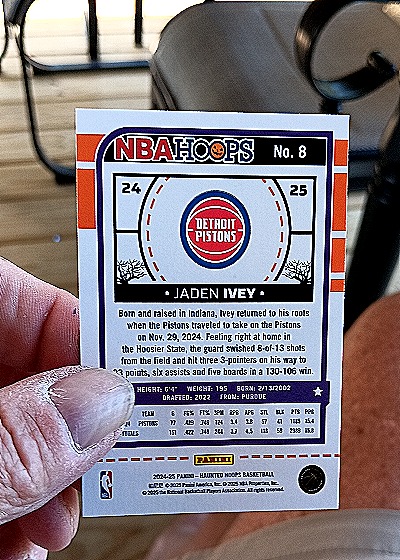 2024-25 Panini NBA Haunted Hoops #8 Jaden Ivey — back