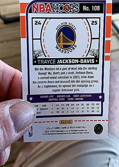 2024-25 Panini NBA Hoops #108 Trayce Jackson-Davis — back