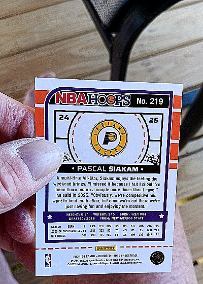 2024-25 Panini NBA Hoops #219 Pascal Siakam — back