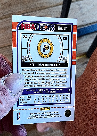 2024-25 Panini NBA Hoops #64 T.J. McConnell — back